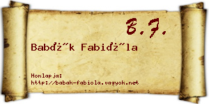 Babák Fabióla névjegykártya